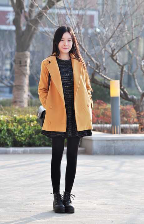 韩版流行修身毛呢大衣保暖又时髦